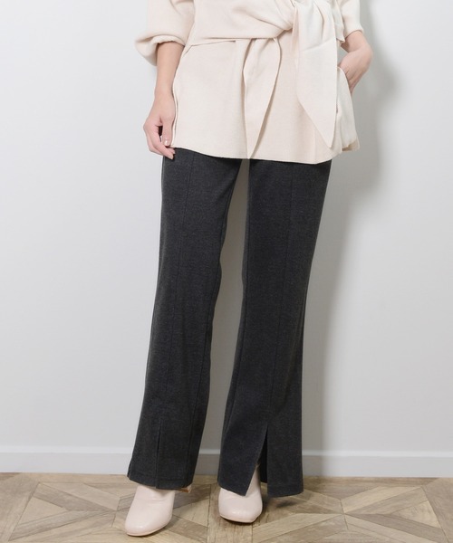 shopnikoniko(ショップニコニコ)の「センプレフレアパンツ(その他パンツ・レディース・ブラック/ブラウン/チャコール/キナリ・フリー)」の4枚目の写真