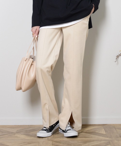 shopnikoniko(ショップニコニコ)の「センプレフレアパンツ(その他パンツ・レディース・ブラック/ブラウン/チャコール/キナリ・フリー)」の2枚目の写真