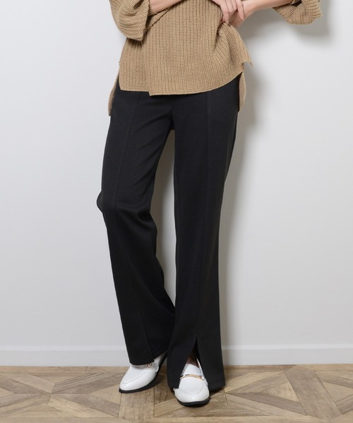 shopnikoniko(ショップニコニコ)の「センプレフレアパンツ(その他パンツ・レディース・ブラック/ブラウン/チャコール/キナリ・フリー)」の3枚目の写真