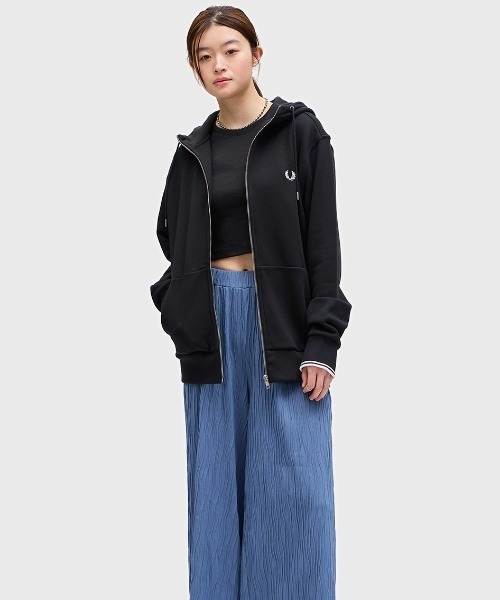 【FRED PERRY】Hooded Zip Through Sweatshirt パーカー セール】Hooded Zip Through Sweatshirt／フードジップアップ