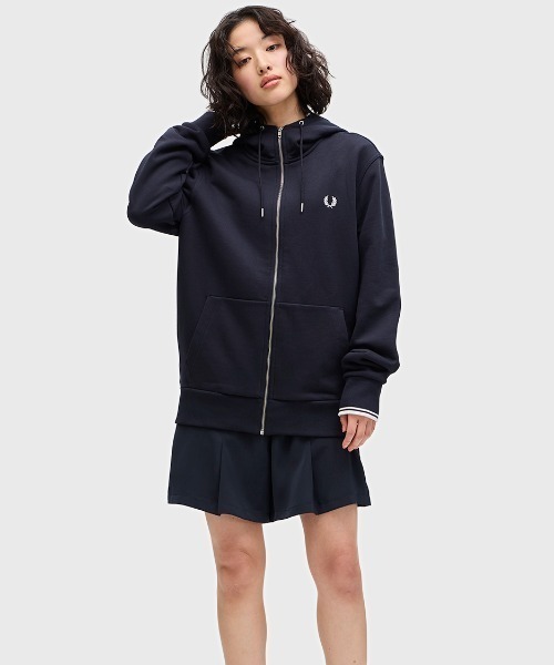 Hooded Zip Through Sweatshirt - Navy | Men's Sweatshirts