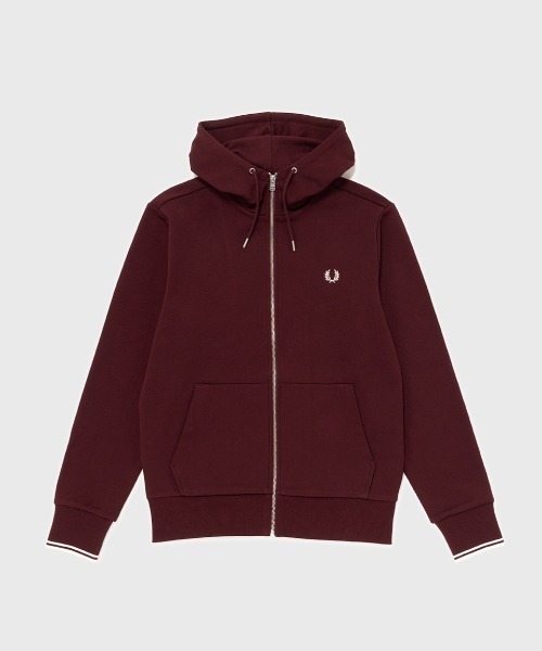 FRED PERRY フレッドペリー フードジップアップパーカー Hooded Zip Through Sweatshirt／フードジップアップパーカー