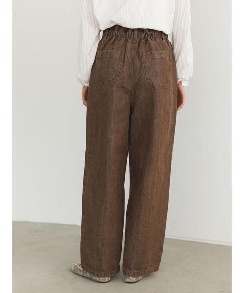 SLURR（スラ―）の「ギャザーウエストストレートパンツ（その他パンツ・レディース・ブラウン・FREE）」の4枚目の写真