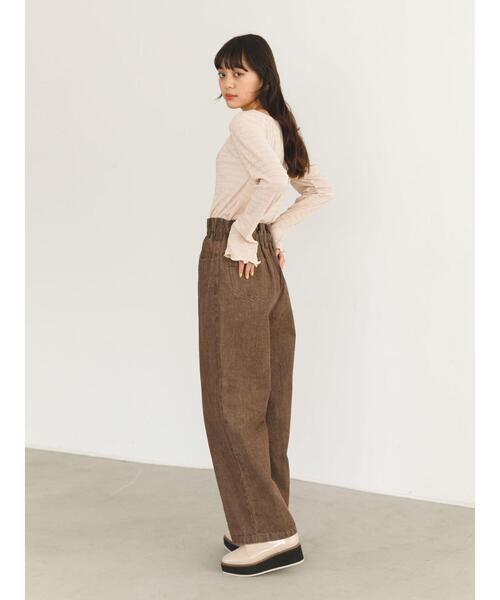 SLURR（スラ―）の「ギャザーウエストストレートパンツ（その他パンツ・レディース・ブラウン・FREE）」の8枚目の写真