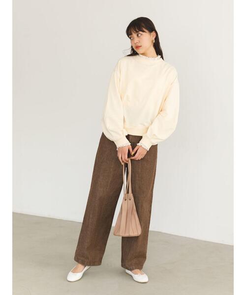 SLURR（スラ―）の「ギャザーウエストストレートパンツ（その他パンツ・レディース・ブラウン・FREE）」の9枚目の写真