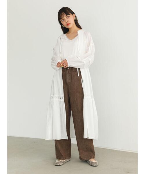 SLURR（スラ―）の「ギャザーウエストストレートパンツ（その他パンツ・レディース・ブラウン・FREE）」の12枚目の写真