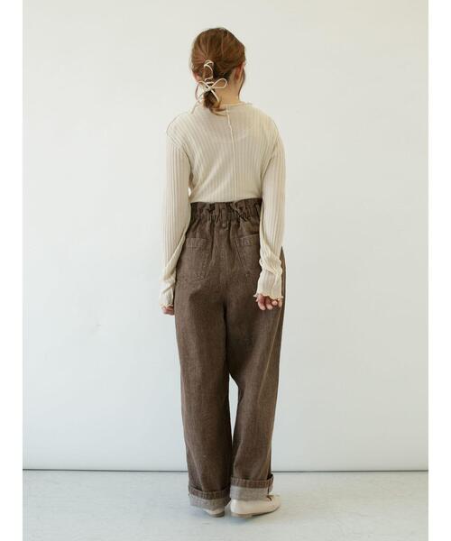 SLURR（スラ―）の「ギャザーウエストストレートパンツ（その他パンツ・レディース・ブラウン・FREE）」の14枚目の写真