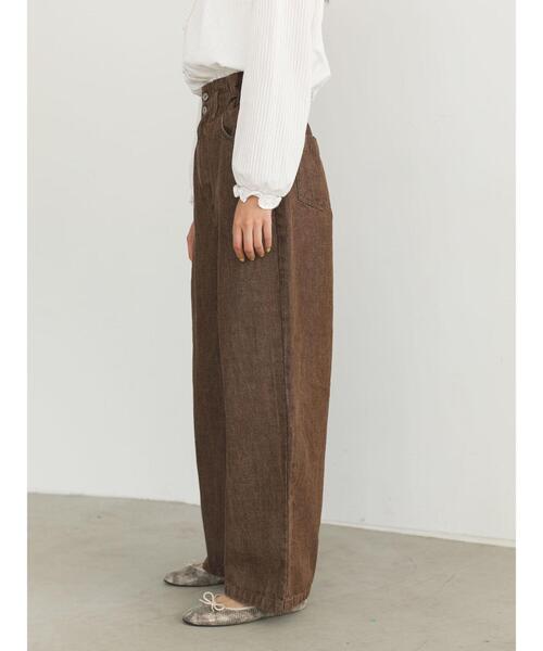 SLURR（スラ―）の「ギャザーウエストストレートパンツ（その他パンツ・レディース・ブラウン・FREE）」の18枚目の写真