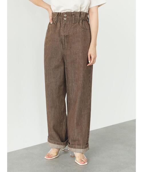 SLURR（スラ―）の「ギャザーウエストストレートパンツ（その他パンツ・レディース・ブラウン・FREE）」の19枚目の写真