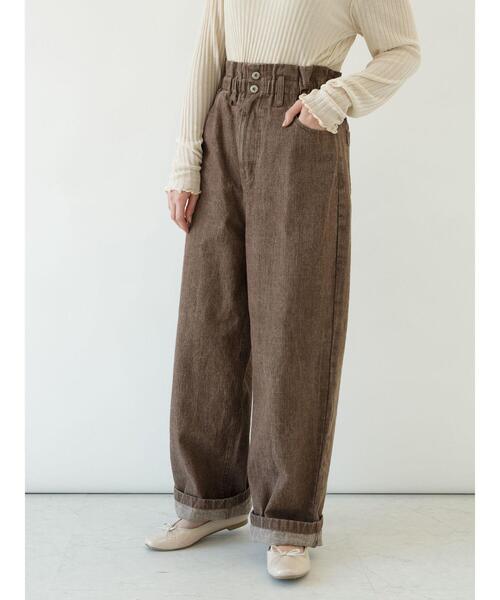 SLURR（スラ―）の「ギャザーウエストストレートパンツ（その他パンツ・レディース・ブラウン・FREE）」の21枚目の写真