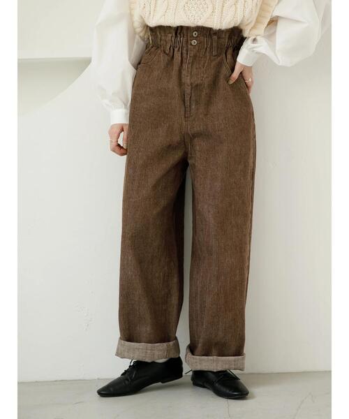 SLURR（スラ―）の「ギャザーウエストストレートパンツ（その他パンツ・レディース・ブラウン・FREE）」の22枚目の写真