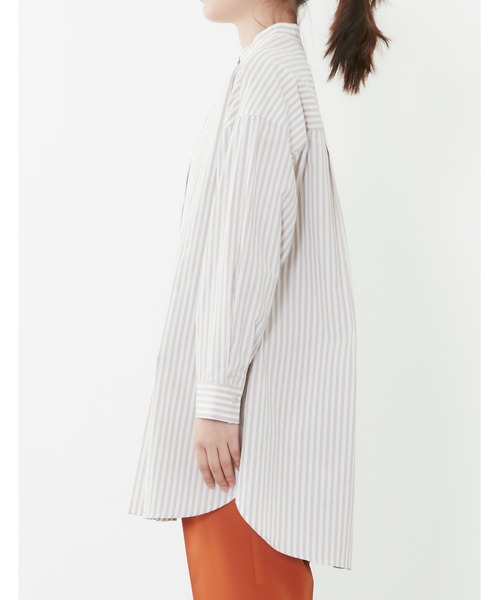 POU DOU DOU（プードゥドゥ）の「ビブヨークタックチュニックシャツ（シャツ/ブラウス・レディース・モカ/ライトグリーン/アイボリー・3）」の19枚目の写真