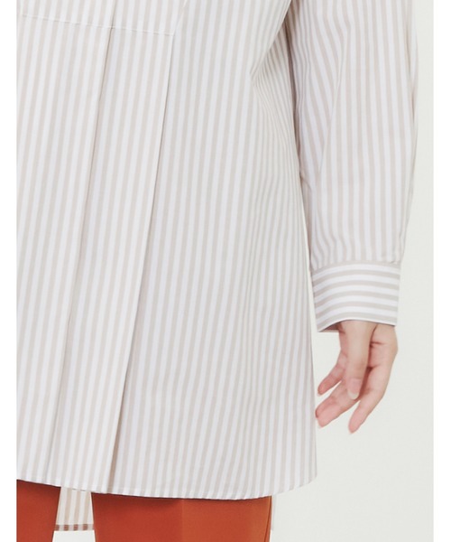 POU DOU DOU（プードゥドゥ）の「ビブヨークタックチュニックシャツ（シャツ/ブラウス・レディース・モカ/ライトグリーン/アイボリー・3）」の22枚目の写真