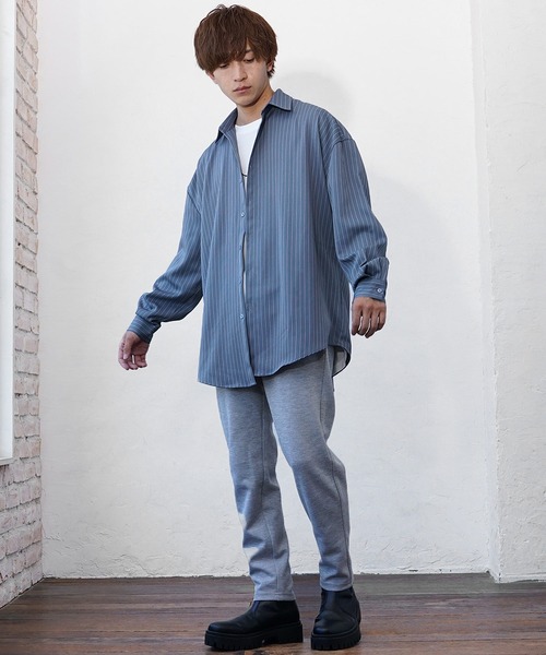 MinoriTY】裾ラウンドオーバーサイズシャツ ルーズフィット カジュアル