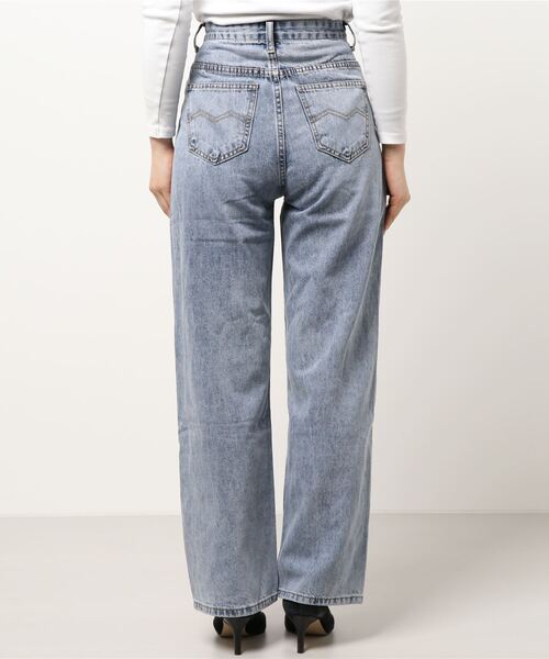 Birthday room（バースデイルーム）の「ヴィンテージ風 デニム ワイド ストレートパンツ（デニムパンツ・レディース・ライトブルー・M/L/S）」の9枚目の写真