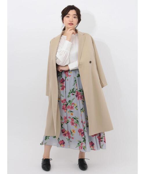 中古 ショコラフィネローブ Chocol Raffine Robe コート アウター ノーカラー 長袖 ロング 古着 200130 ベージュ F Sousoul Ft37 レディース 初回限定 ベク 無地 ベクトル
