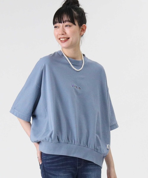 FILA（フィラ）の「【FILA】裾ロゴTシャツ（Tシャツ/カットソー・レディース・ブラック/オフホワイト/サックスブルー・L/M）」の12枚目の写真