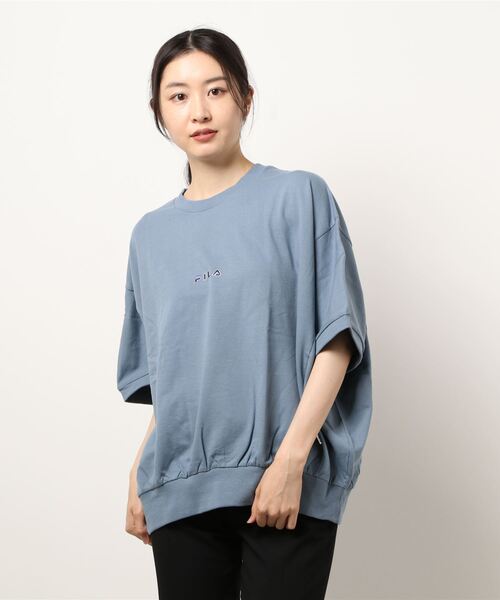 FILA（フィラ）の「【FILA】裾ロゴTシャツ（Tシャツ/カットソー・レディース・ブラック/オフホワイト/サックスブルー・L/M）」の13枚目の写真