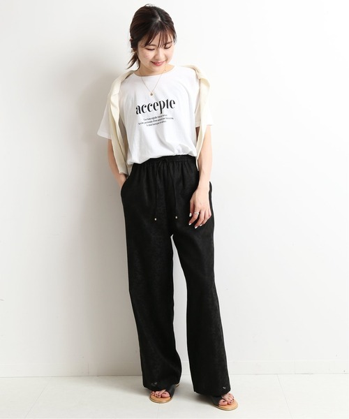 SLOBE IENA(スローブイエナ)の「ジャガードパンツ【ウエストゴム】◆(その他パンツ・レディース・ブラック/アイボリー・FREE)」の10枚目の写真