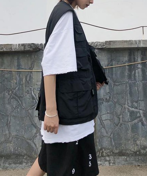 Mimma/Mimaa(ミマ)の「【Mimma/Mimaa】ミリタリーツールベスト(ベスト・メンズ・ブラック/カーキ・FREE)」の10枚目の写真