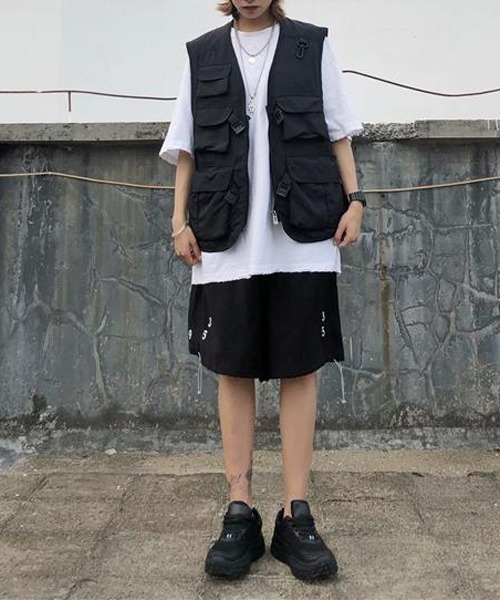 Mimma/Mimaa(ミマ)の「【Mimma/Mimaa】ミリタリーツールベスト(ベスト・メンズ・ブラック/カーキ・FREE)」の4枚目の写真