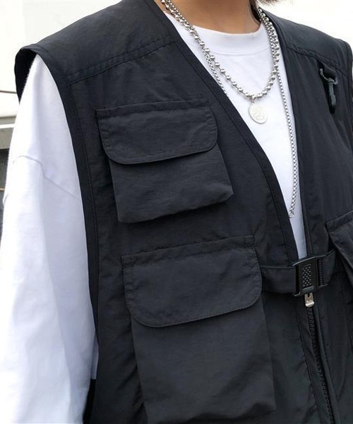 Mimma/Mimaa(ミマ)の「【Mimma/Mimaa】ミリタリーツールベスト(ベスト・メンズ・ブラック/カーキ・FREE)」の6枚目の写真