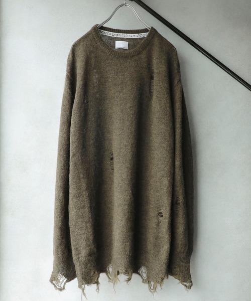STUDIOUS SELECT(ステュディオスセレクト)の「【NUMBER(N)INE】EX.Damage mohair knit(ニット/セーター・メンズ・グレー/ブラック/バーガンディー/カーキ・1/2/3)」の3枚目の写真