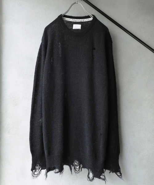 STUDIOUS SELECT(ステュディオスセレクト)の「【NUMBER(N)INE】EX.Damage mohair knit(ニット/セーター・メンズ・グレー/ブラック/バーガンディー/カーキ・1/2/3)」の2枚目の写真