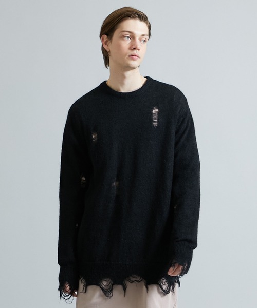 STUDIOUS SELECT(ステュディオスセレクト)の「【NUMBER(N)INE】EX.Damage mohair knit(ニット/セーター・メンズ・グレー/ブラック/バーガンディー/カーキ・1/2/3)」の13枚目の写真
