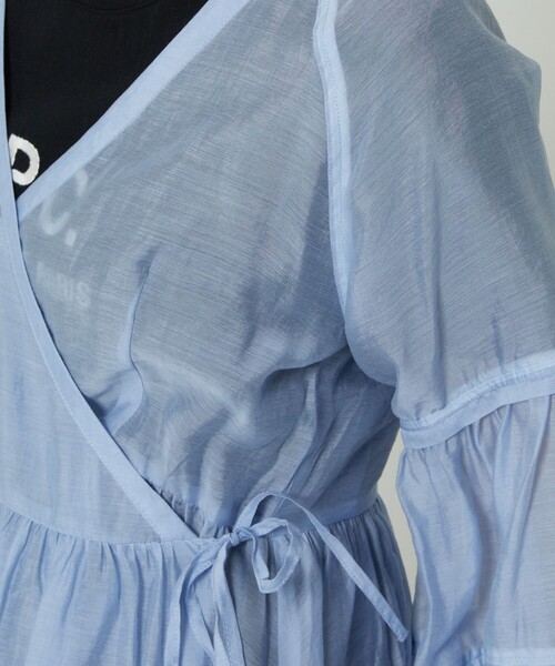 FREAK'S STORE(フリークスストア)の「シアーカシュクールミニワンピース(シャツワンピース・レディース・ブラック/サックスブルー/ピンク・フリ-)」の8枚目の写真