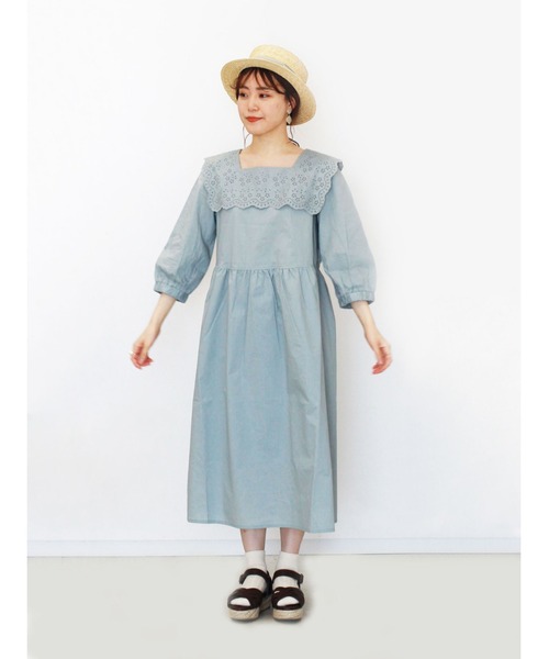 ehka sopo（エヘカソポ）の「総レーススクエアワンピース（ワンピース・レディース・ミント/ベージュ/ブラック・ﾌﾘ-）」の3枚目の写真