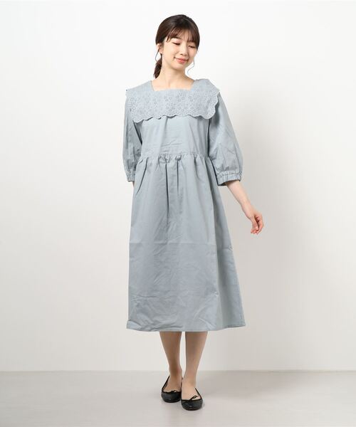 ehka sopo（エヘカソポ）の「総レーススクエアワンピース（ワンピース・レディース・ミント/ベージュ/ブラック・ﾌﾘ-）」の6枚目の写真