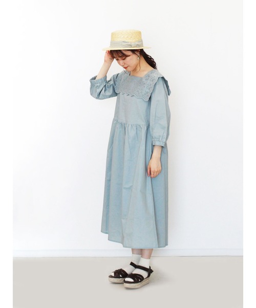 ehka sopo（エヘカソポ）の「総レーススクエアワンピース（ワンピース・レディース・ミント/ベージュ/ブラック・ﾌﾘ-）」の8枚目の写真