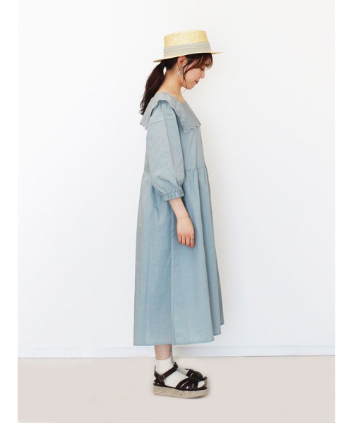 ehka sopo（エヘカソポ）の「総レーススクエアワンピース（ワンピース・レディース・ミント/ベージュ/ブラック・ﾌﾘ-）」の9枚目の写真