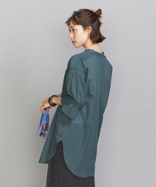 BEAUTY&YOUTH UNITED ARROWS（ビューティーアンドユースユナイテッドアローズ）の「BY アムンゼンスキッパー5分袖ブラウス -ウォッシャブル-（シャツ/ブラウス・レディース・ホワイト/ダークグレー/コバルトブルー・FREE）」の3枚目の写真