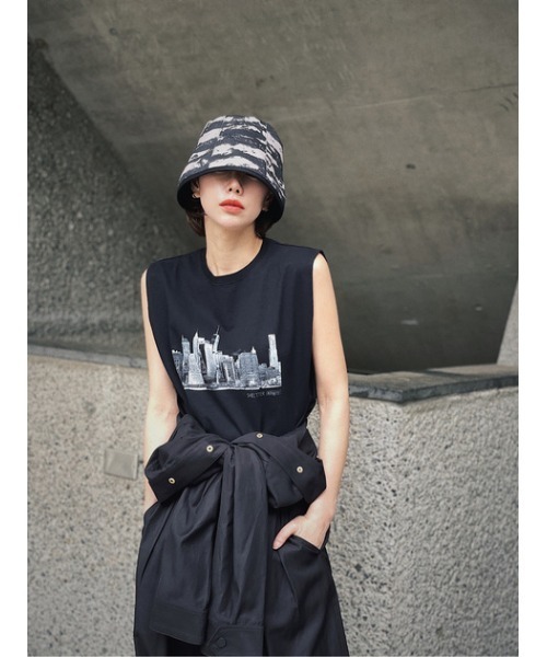 SHEL'TTER ORIGINAL(シェルターオリジナル)の「【SHEL’TTER×KING STREET SOUNDS】Manhattan Love Tシャツ(タンクトップ・レディース・ブラック・FREE)」の1枚目の写真