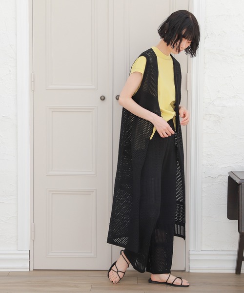 LAKOLE（ラコレ）の「パッチワークニットパンツ / 947914（その他パンツ・レディース・ブラック/カーキブラウン/テラコッタ・SMALL/MEDIUM）」の4枚目の写真