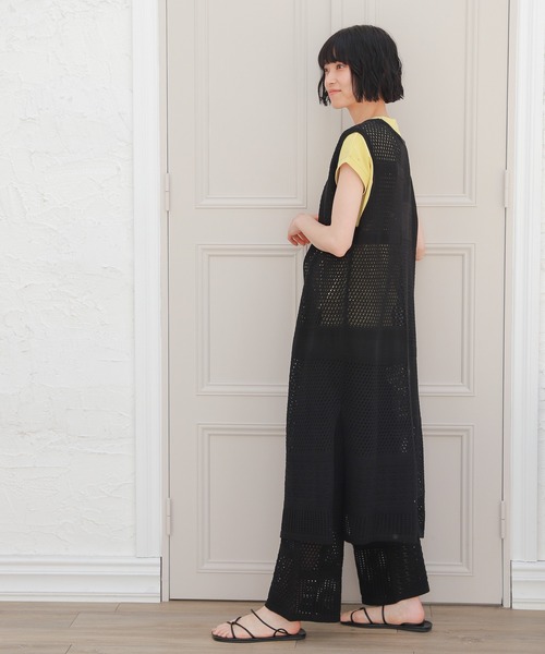 LAKOLE（ラコレ）の「パッチワークニットパンツ / 947914（その他パンツ・レディース・ブラック/カーキブラウン/テラコッタ・SMALL/MEDIUM）」の6枚目の写真