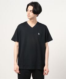 U.S. POLO ASSN./ユーエスポロアッスン ビッグシルエット ロゴ刺繍 半袖 Vネック Tシャツ
