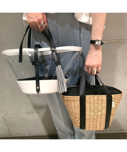 ikot(イコット)の「【ikot】NEW PVC バンカン(トートバッグ・レディース・ホワイト/ブラック・FREE)」の8枚目の写真