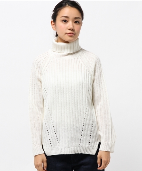 WEGO（ウィゴー）の「WEGO/リブタートルチュニック（ニット/セーター・レディース・ライトグレー/ナチュラル/ホワイト・FREE）」の9枚目の写真