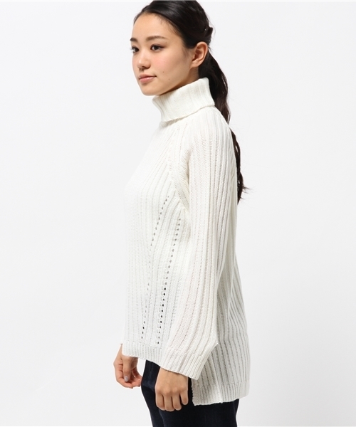 WEGO（ウィゴー）の「WEGO/リブタートルチュニック（ニット/セーター・レディース・ライトグレー/ナチュラル/ホワイト・FREE）」の10枚目の写真