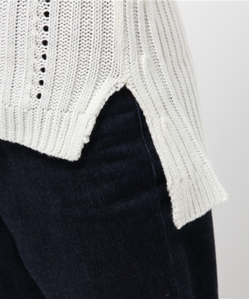 WEGO（ウィゴー）の「WEGO/リブタートルチュニック（ニット/セーター・レディース・ライトグレー/ナチュラル/ホワイト・FREE）」の7枚目の写真