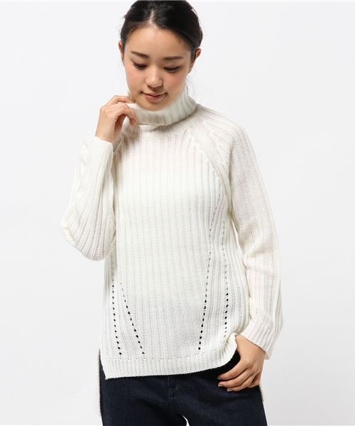 WEGO（ウィゴー）の「WEGO/リブタートルチュニック（ニット/セーター・レディース・ライトグレー/ナチュラル/ホワイト・FREE）」の14枚目の写真