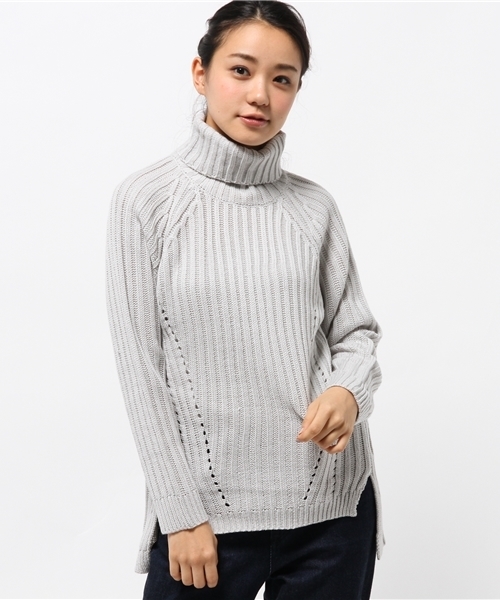 WEGO（ウィゴー）の「WEGO/リブタートルチュニック（ニット/セーター・レディース・ライトグレー/ナチュラル/ホワイト・FREE）」の12枚目の写真