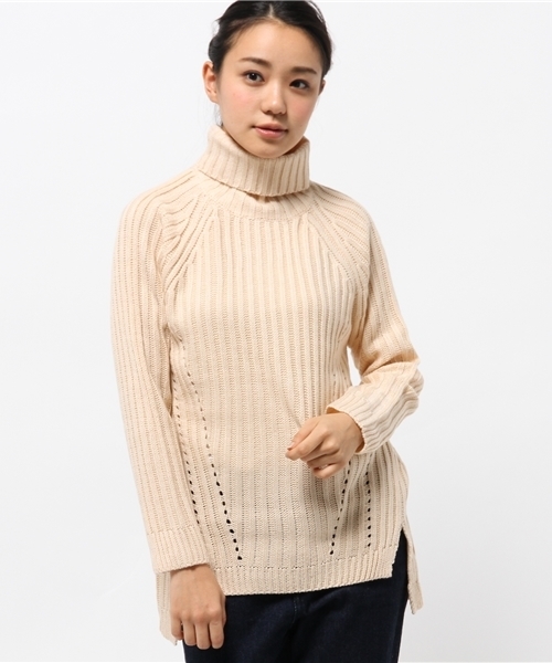 WEGO（ウィゴー）の「WEGO/リブタートルチュニック（ニット/セーター・レディース・ライトグレー/ナチュラル/ホワイト・FREE）」の13枚目の写真