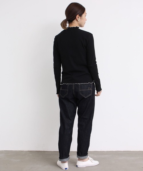 aimer le mieux（エメルミュー）の「aimer　【WEB別注】リブメロー配色ハイネック長袖プルオーバー（Tシャツ/カットソー・レディース・ホワイト/グレー/ブラック・FREE）」の20枚目の写真