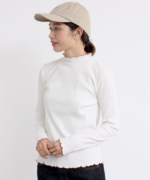 aimer le mieux（エメルミュー）の「aimer　【WEB別注】リブメロー配色ハイネック長袖プルオーバー（Tシャツ/カットソー・レディース・ホワイト/グレー/ブラック・FREE）」の13枚目の写真