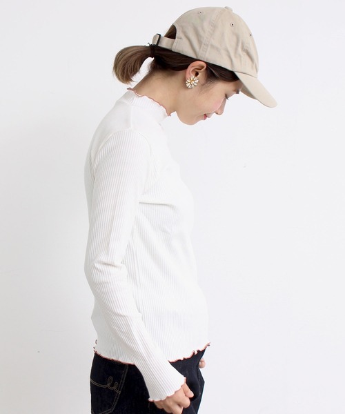aimer le mieux（エメルミュー）の「aimer　【WEB別注】リブメロー配色ハイネック長袖プルオーバー（Tシャツ/カットソー・レディース・ホワイト/グレー/ブラック・FREE）」の19枚目の写真