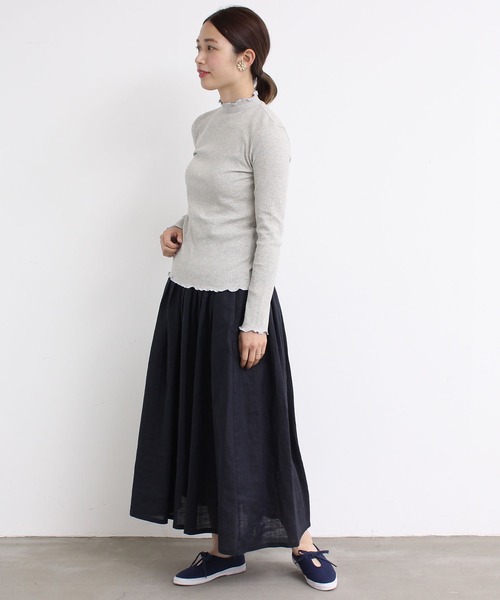 aimer le mieux（エメルミュー）の「aimer　【WEB別注】リブメロー配色ハイネック長袖プルオーバー（Tシャツ/カットソー・レディース・ホワイト/グレー/ブラック・FREE）」の16枚目の写真